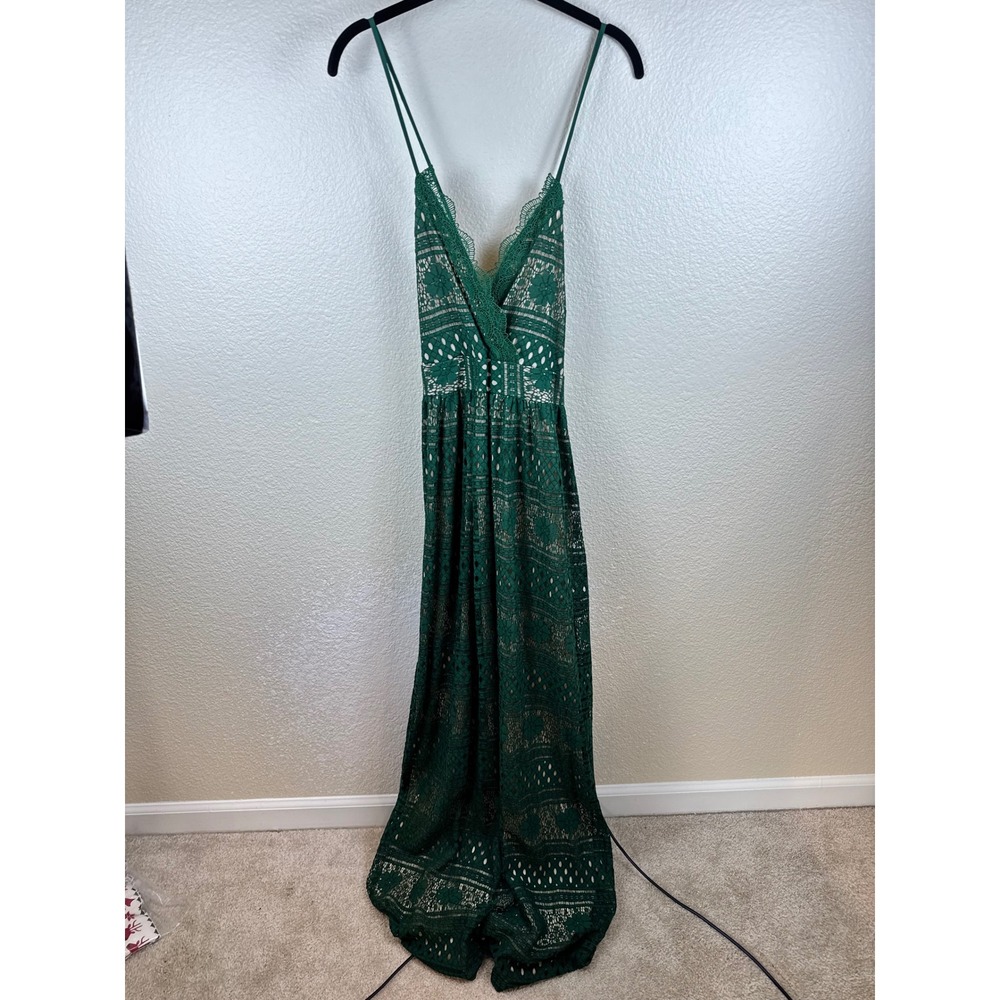 VICI Lace Maxi Dress Womens Large Boho Flowy Romantic Minimalist Eyelet Fairy